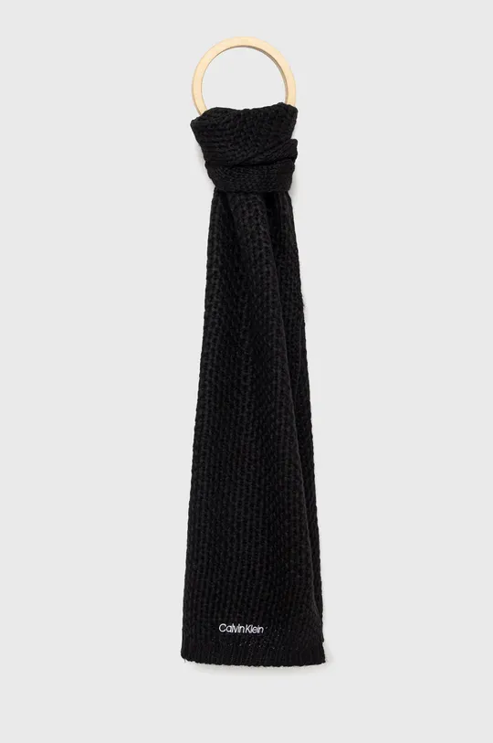 чорний Шарф з домішкою вовни Calvin Klein Жіночий