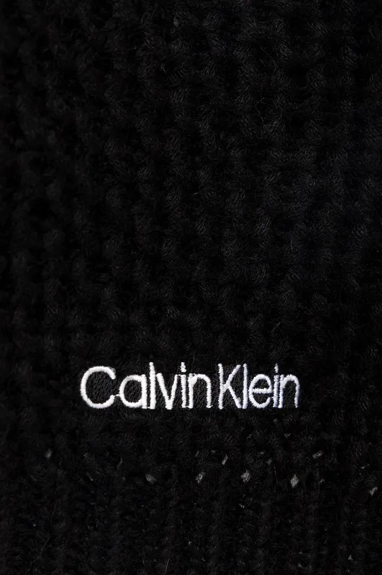 Шарф з домішкою вовни Calvin Klein чорний
