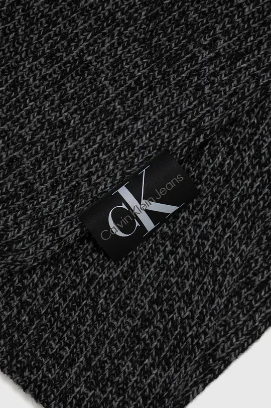 Šál s prímesou vlny Calvin Klein Jeans čierna