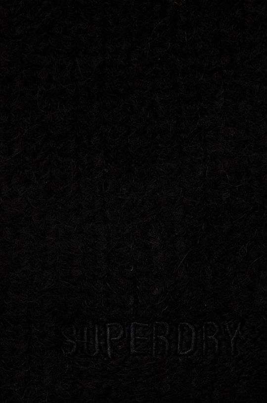 Šátek z vlněné směsi Superdry černá