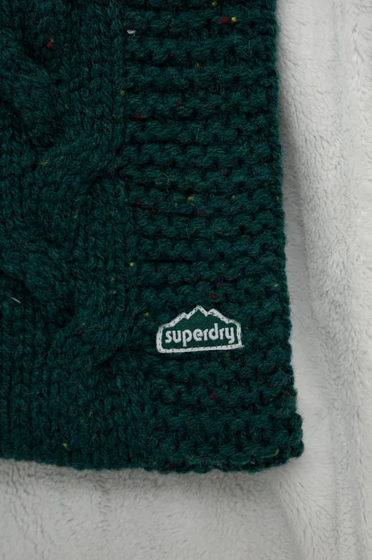 Superdry sál gyapjú keverékből zöld