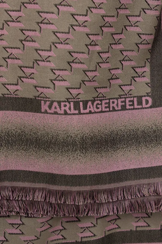 Hodvábna šatka Karl Lagerfeld sivá