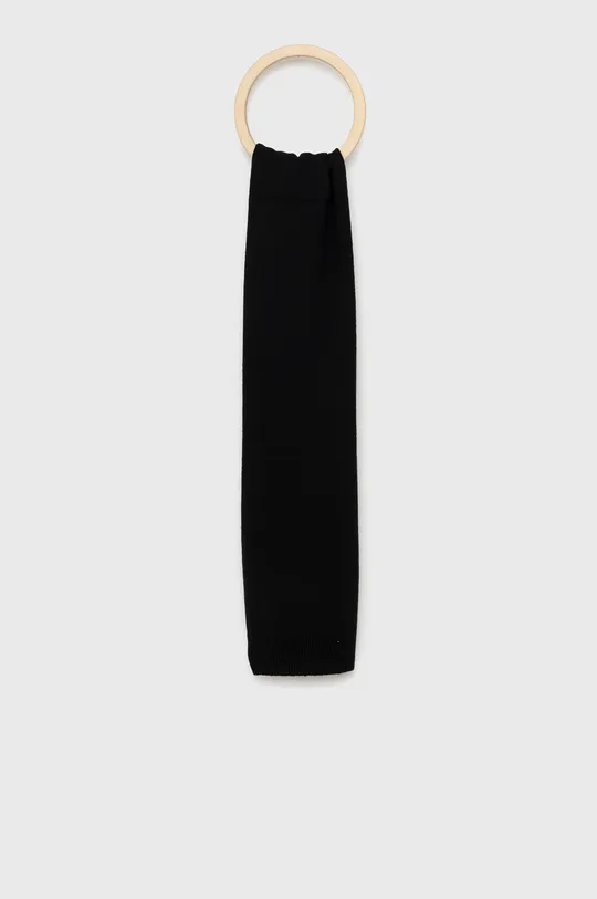 czarny Sisley szalik z domieszką wełny Damski