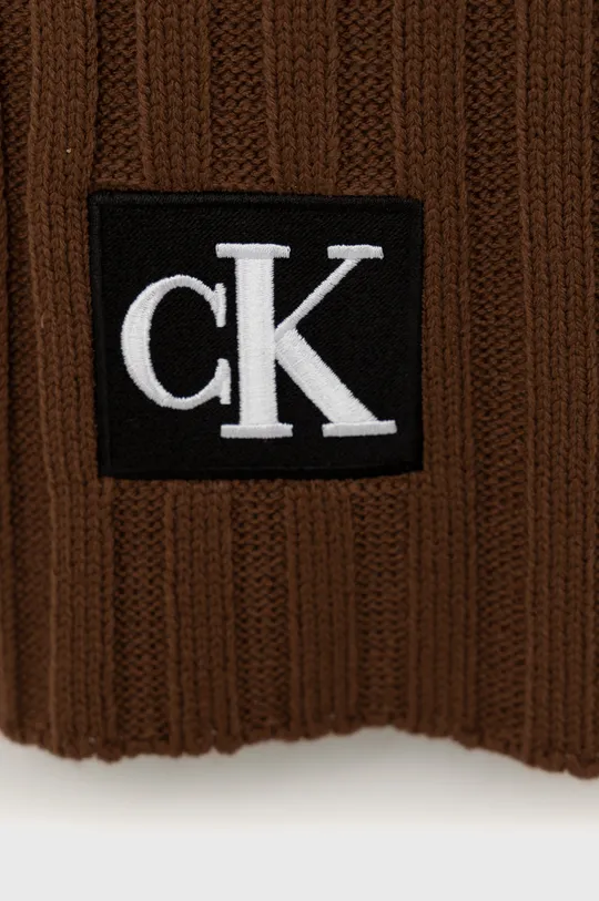 Παιδικό κασκόλ Calvin Klein Jeans καφέ