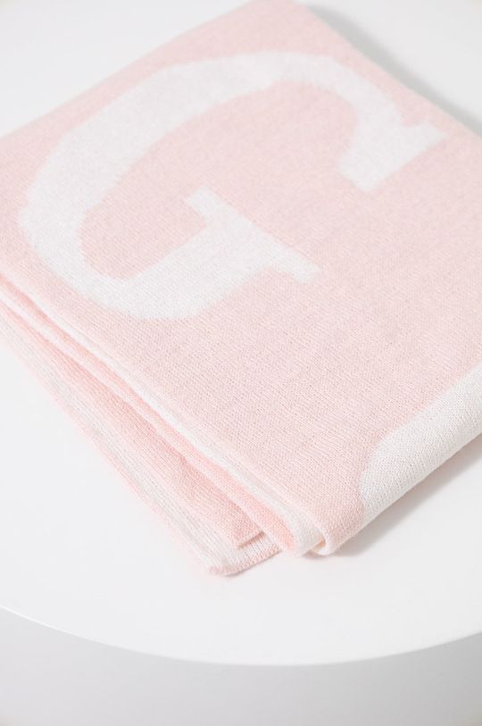 Dětský šátek z vlněné směsi Guess pastelově růžová