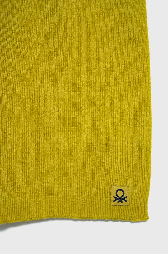 Dětský vlněný šátek United Colors of Benetton žlutě zelená
