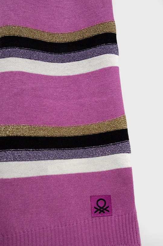 Детский шарф с примесью шерсти United Colors of Benetton фиолетовой