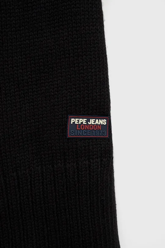 Μαντήλι από μείγμα μαλλιού Pepe Jeans μαύρο