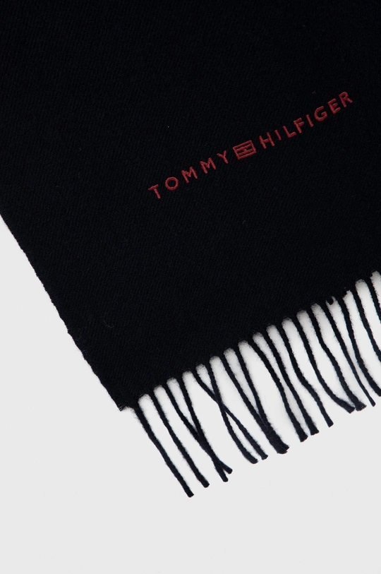 Vlnený šál Tommy Hilfiger tmavomodrá