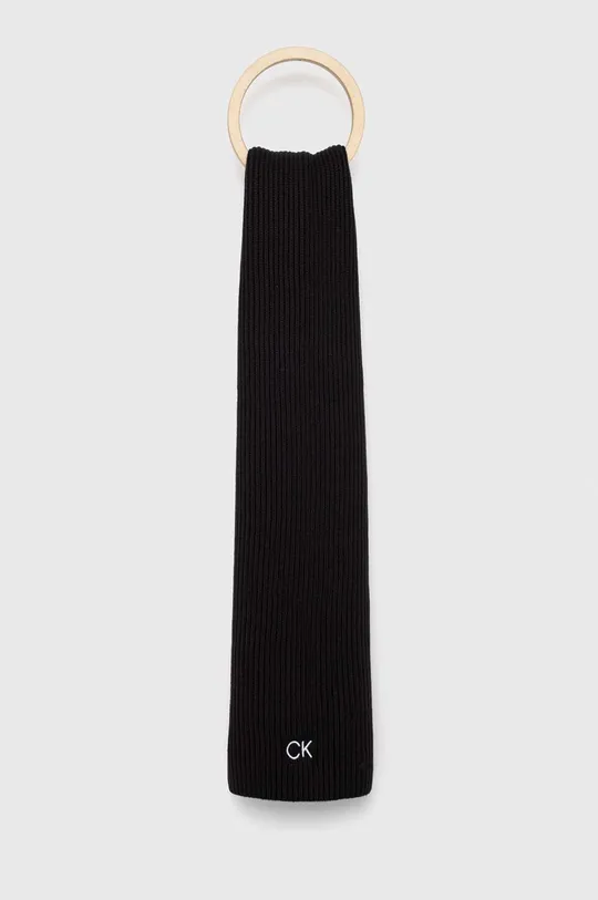 czarny Calvin Klein szalik z domieszką kaszmiru Męski