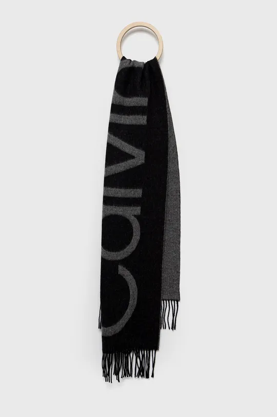 czarny Calvin Klein szalik wełniany Męski
