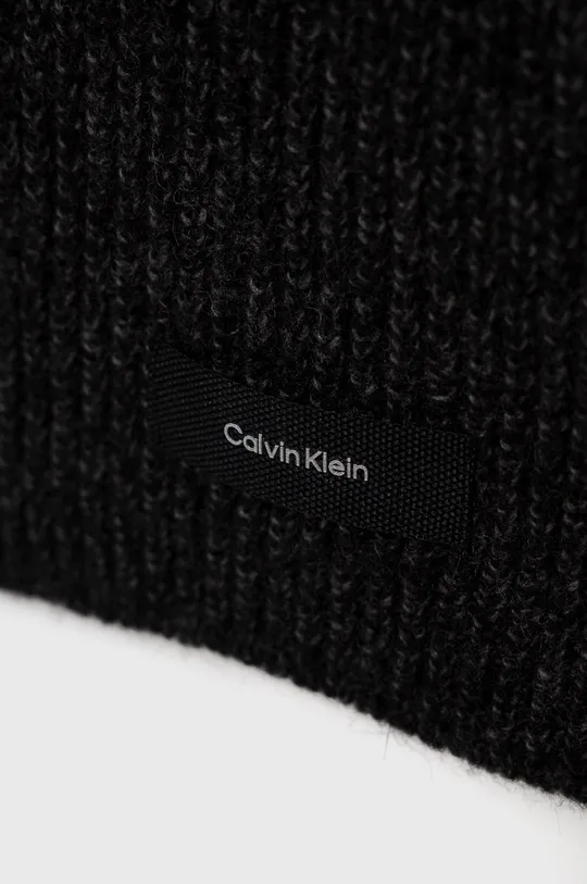 Μάλλινο κασκόλ Calvin Klein μαύρο