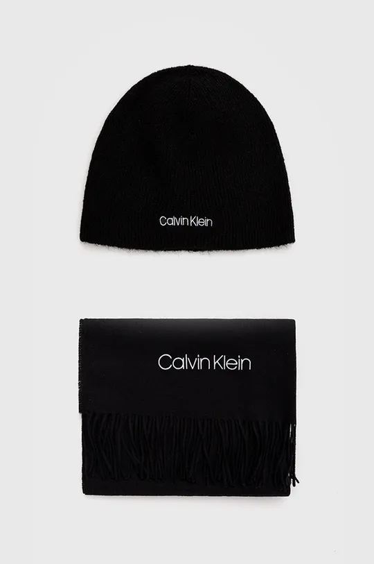 čierna Súprava s prímesou vlny Calvin Klein Pánsky