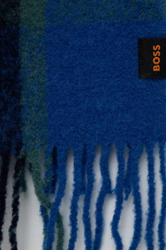 Μαντήλι από μείγμα μαλλιού BOSS σκούρο μπλε