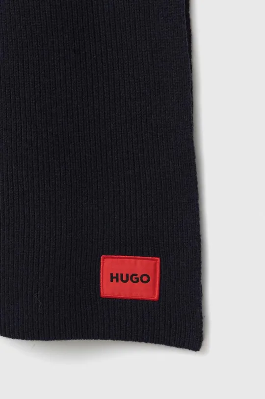 Вовняний шарф HUGO темно-синій