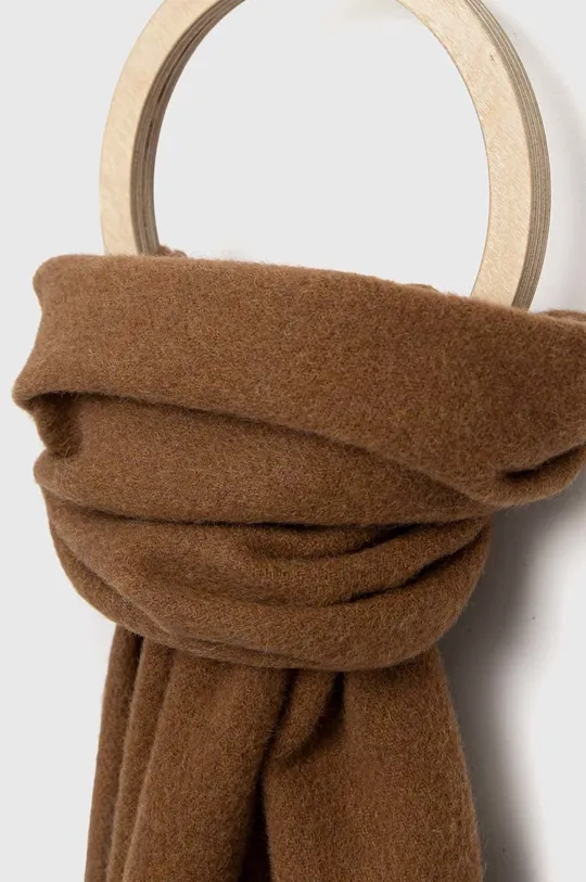 Вовняний шарф HUGO коричневий