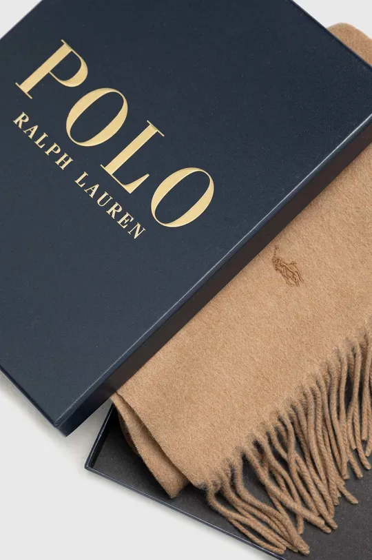 Кашемировый шарф Polo Ralph Lauren коричневый