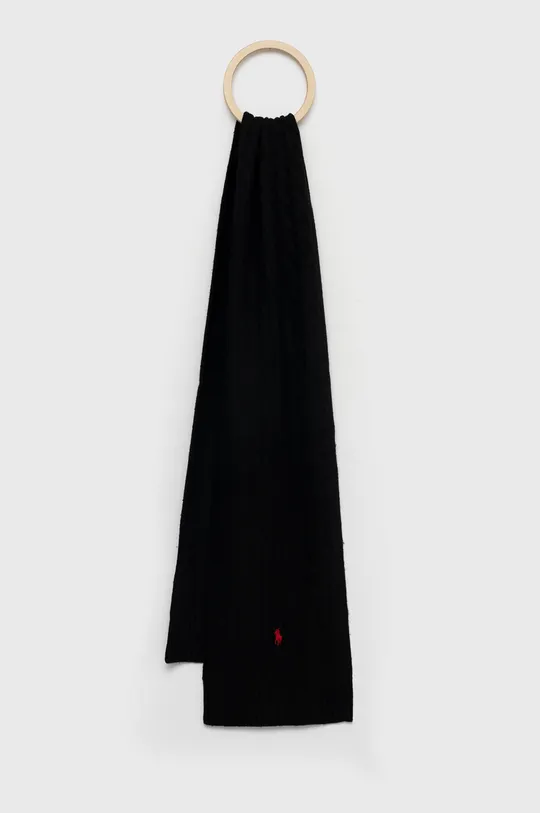 чёрный Шерстяной шарф Polo Ralph Lauren Мужской