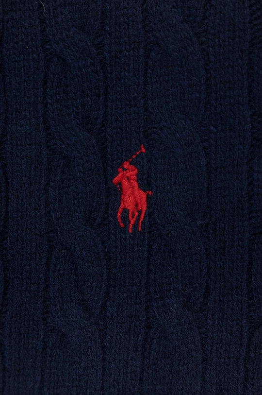 Μάλλινο κασκόλ Polo Ralph Lauren σκούρο μπλε