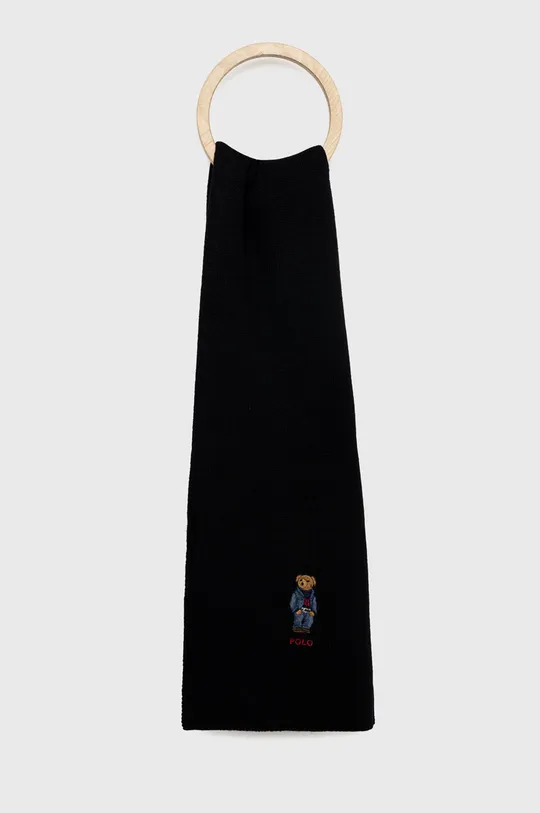 Μάλλινος σκούφος και κασκόλ Polo Ralph Lauren μαύρο