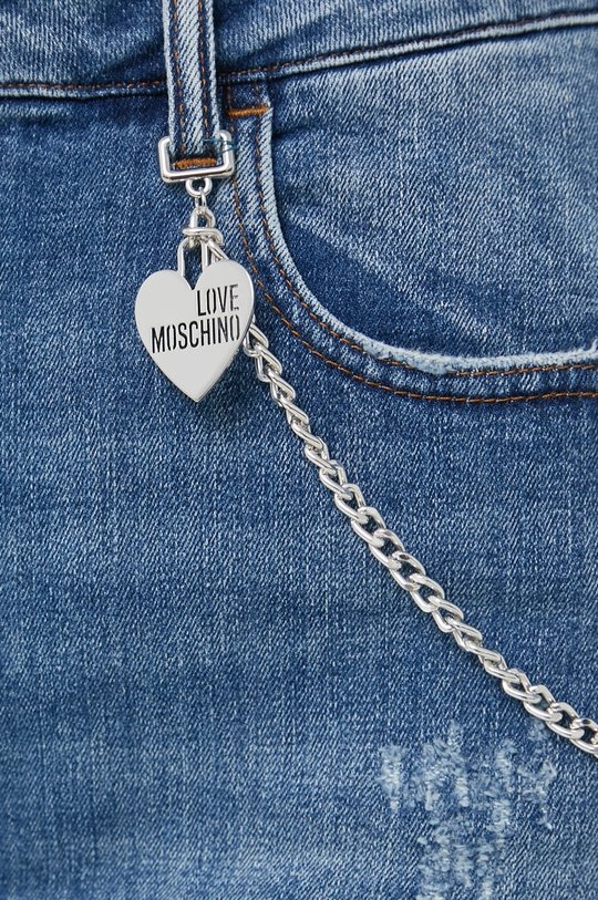 tmavomodrá Rifľová sukňa Love Moschino