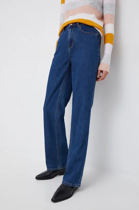 granatowy Vero Moda jeansy bawełniane Damski