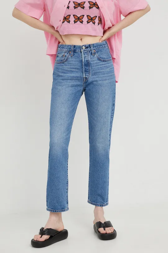 blu Levi's jeans 501 CROP Donna