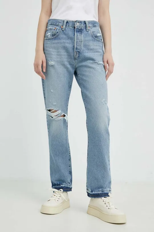 niebieski Levi's jeansy 501 CROP Damski