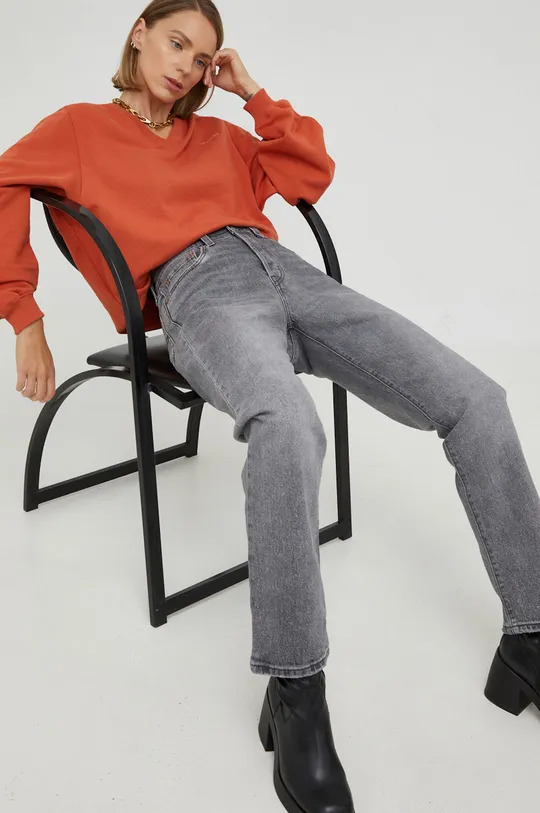 szary Levi's jeansy 501 CROP Damski