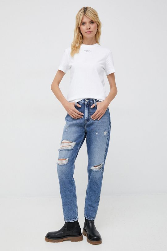 Calvin Klein Jeans jeansy Mom Jean niebieski