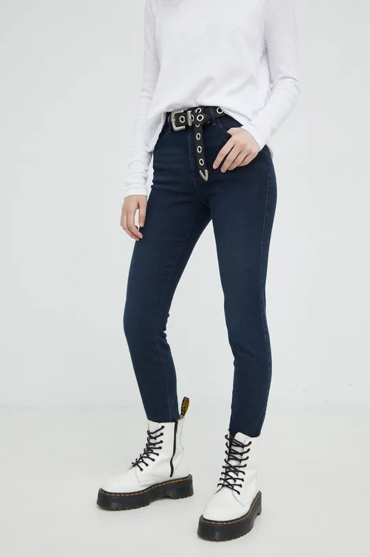 blu navy Wrangler jeans High Rise Skinny Ink Spill Donna