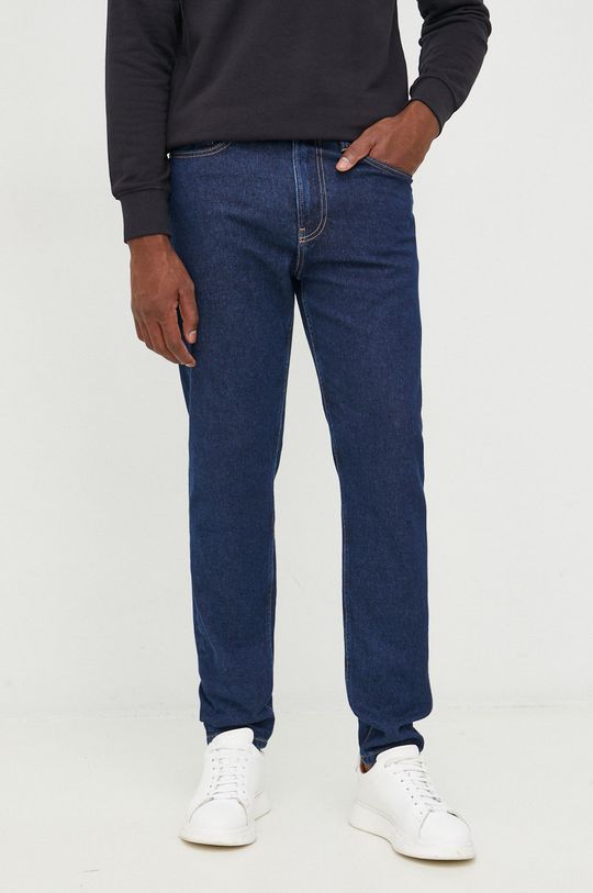granatowy Calvin Klein Jeans jeansy bawełniane Męski