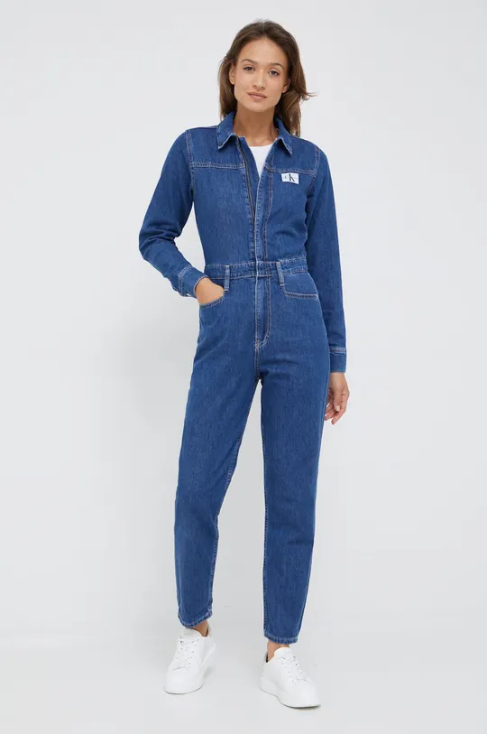 Джинсовий комбінезон Calvin Klein Jeans темно-синій