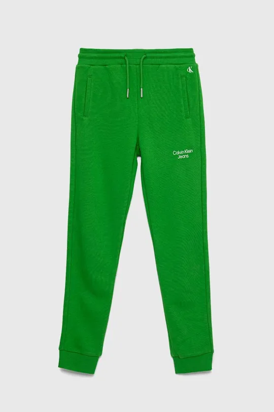 zielony Calvin Klein Jeans spodnie dresowe dziecięce IB0IB01282.9BYY Chłopięcy