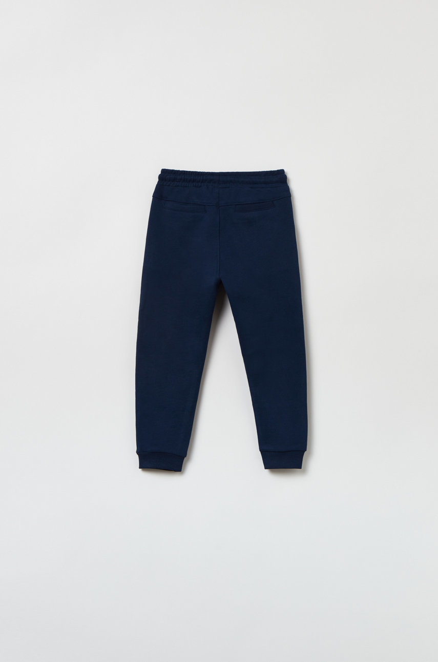 OVS pantaloni de trening din bumbac pentru bebeluși bleumarin