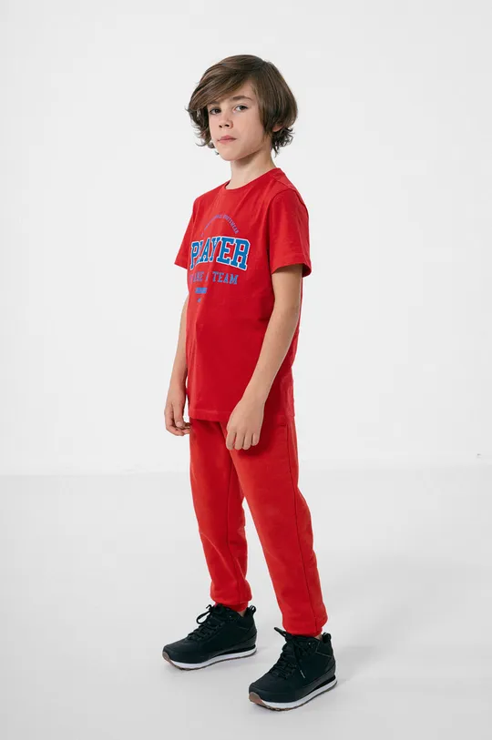 czerwony 4F spodnie dresowe dziecięce Chłopięcy