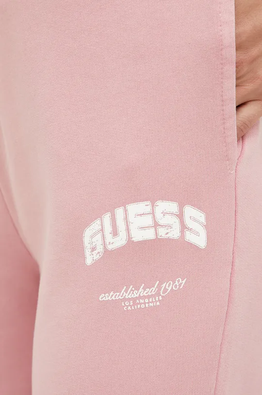 ροζ Βαμβακερό παντελόνι Guess