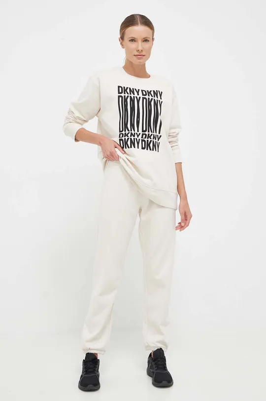 Παντελόνι φόρμας DKNY μπεζ
