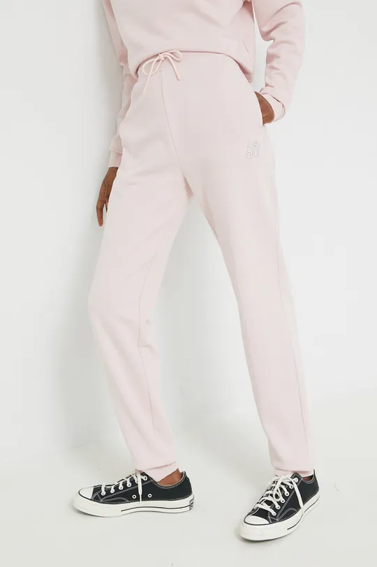 różowy HUGO spodnie dresowe bawełniane Damski