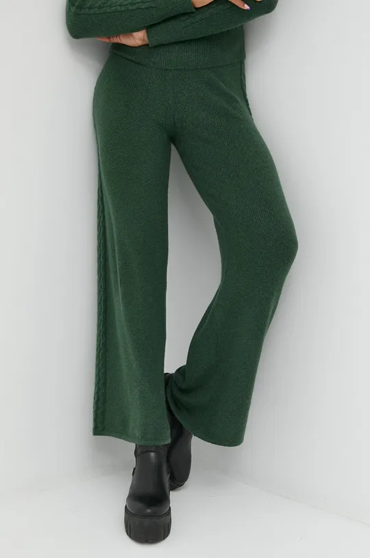 Παντελόνι από μείγμα μαλλιού Guess πράσινο
