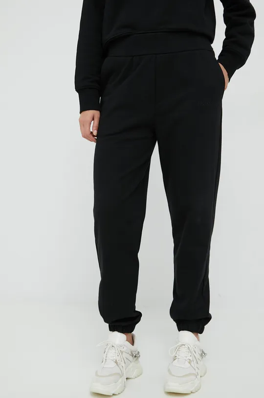 czarny Trussardi spodnie dresowe bawełniane Damski