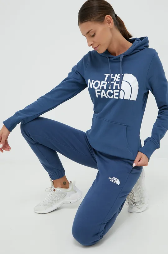 μπλε Βαμβακερό παντελόνι The North Face Γυναικεία