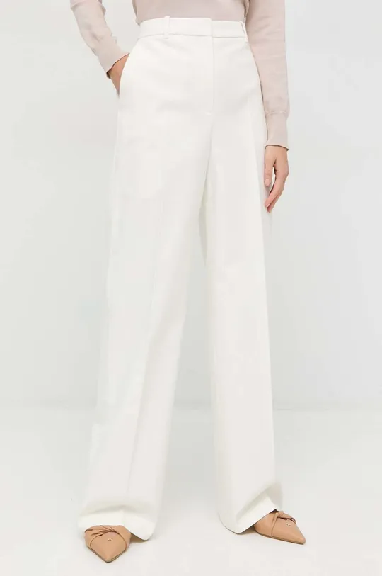 λευκό Βαμβακερό παντελόνι BOSS Γυναικεία