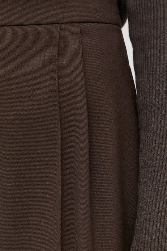 brązowy Patrizia Pepe spodnie z domieszką wełny