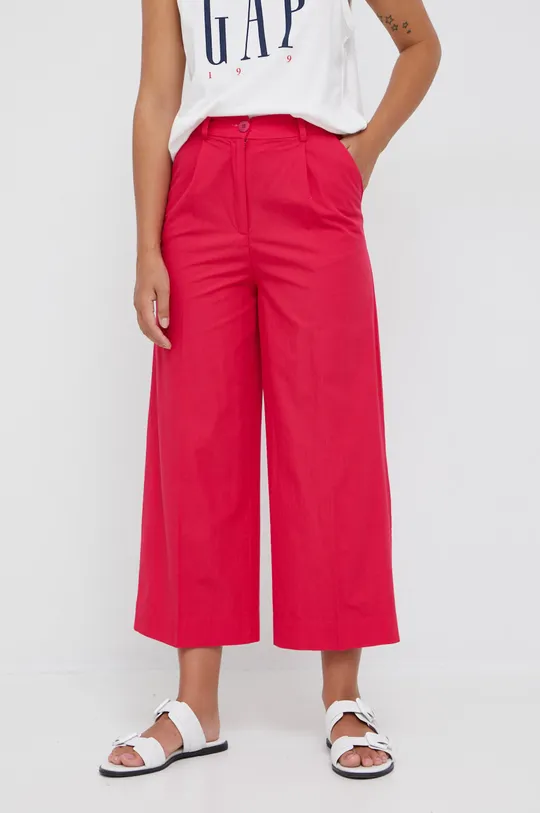 roza Bombažne hlače Sisley Ženski