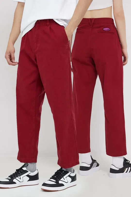 κόκκινο Βαμβακερό παντελόνι Vans Γυναικεία