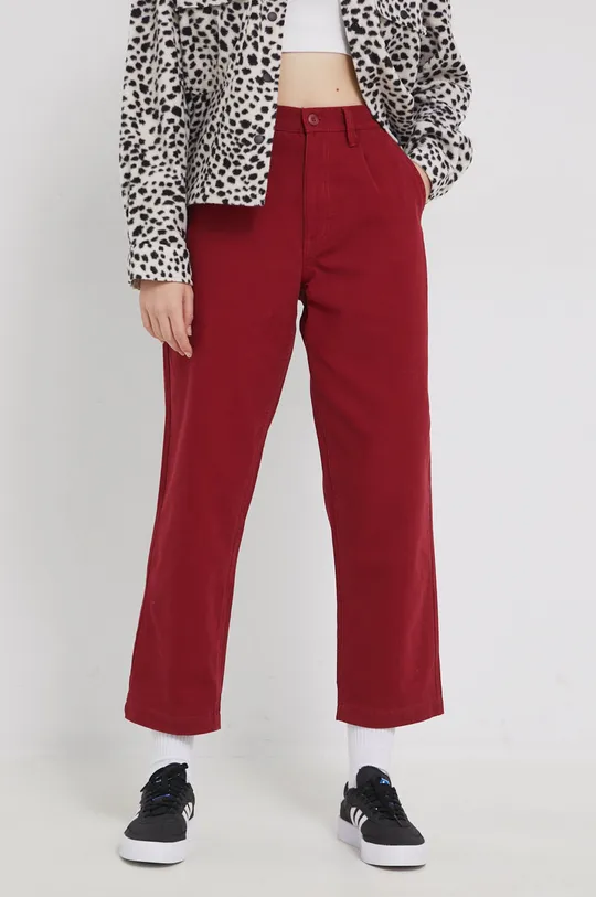 rosso Vans pantaloni in cotone