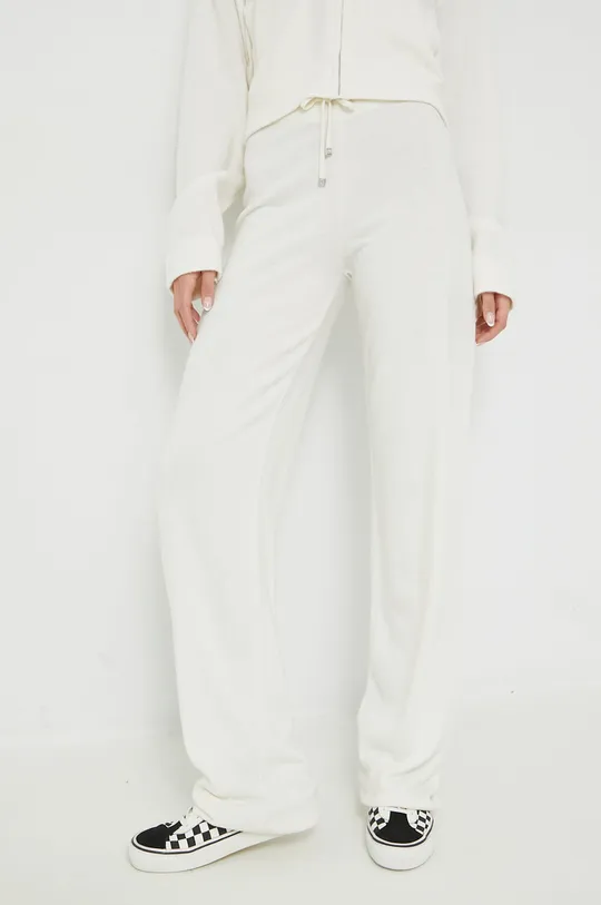 beżowy Juicy Couture spodnie z wełną Knitted Damski