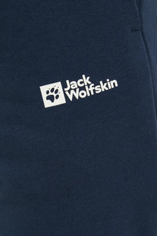 granatowy Jack Wolfskin spodnie dresowe bawełniane