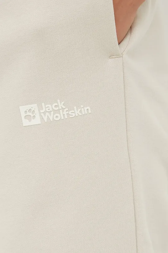 beżowy Jack Wolfskin spodnie dresowe bawełniane